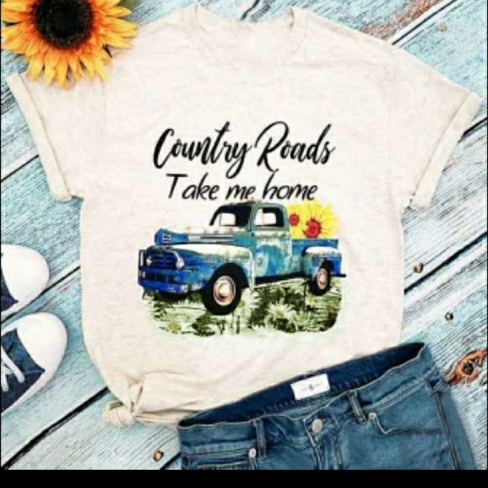 Plus sz 16-18 18-20 country roads tee-shirt - Picture 3 of 14